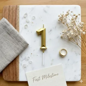 Gold diamond number 1 candle for birthday cake decoration party cake topper celebration.