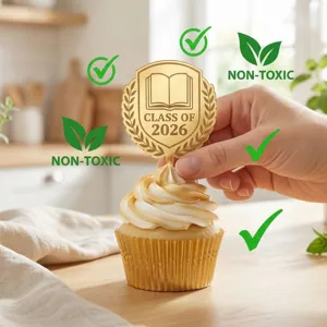 2026 Abschluss Cupcake Topper Gold Acryl Class of 2026 Torten Deko Party Zubehoer