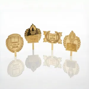 Gold Acryl Abschluss Kuchendekoration 2026 Abschlussfeier Dessert Dekorationen Top