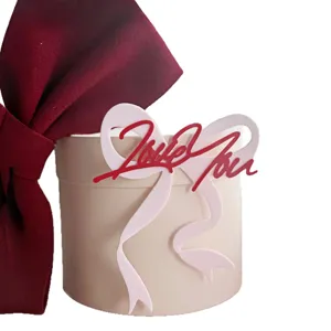 Valentine's Day acrylic cake topper bow heart decoration gift box party supplies 1pc