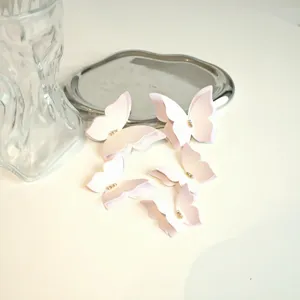 Toppers de gâteau papillon 3D rose avec strass, déco de fête artisanale pour table de dessert.