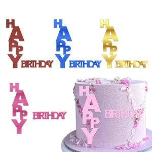 Ensemble de topper de gateau joyeux anniversaire en acrylique decoration de fete gateau