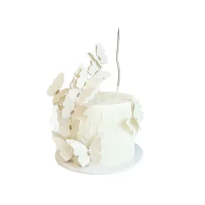 Décoration de gâteau papillon blanc style Ins avec strass pour table de fête et dessert