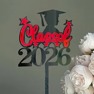 Acrylic Graduation Cake Topper Class of 2026 Cake Insert Party Decoration Supplies For Grad