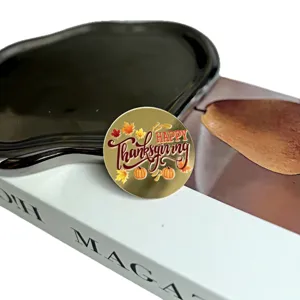 Thanksgiving acrylic cupcake topper gold round holiday party cake decoration ornament