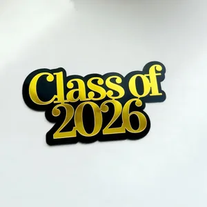 Clase de 2026 Adorno para Pastel de Acrílico Oro Negro Decoración de Fiesta Graduación