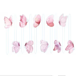 Rose aquarelle papillon gâteau topper acrylique transparent fête d'anniversaire décoration