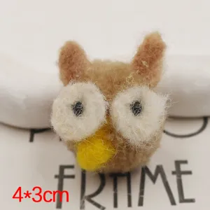 Handmade wool felt owl charm cute plush DIY phone case accessory brooch size 4x3cm