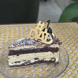 Father's day gold cake topper 1 dad acrylic dessert insert party decoration bake supply