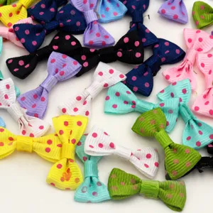 Kids Hair Bows Mini Ribbon Polka Dot Bowknot Hair Clips Cute Hair Accessories For Children And Pets Daily Decoration