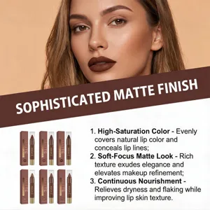 Set de rouge à lèvres mat riche en couleur, texture douce et soin hydratant longue durée.