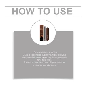 Détail du set de brillant et crayon à lèvres montrant l'utilisation du kit de maquillage.
