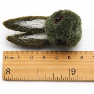 Wool felt rabbit head DIY craft pompom accessory for phone case headband decoration