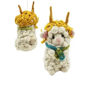 Handgefertigter Wollfilz Schaf Schlüsselanhänger niedliche Plüsch Tasche Deko Geschenk.