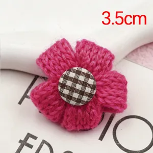 Handmade knitted wool flower hairpin accessory diy clothing embellishment brooch 3.5cm