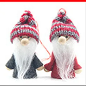 Christmas gnome plush doll ornament for holiday home and shop window decoration.