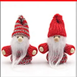 Cute Christmas gnome faceless doll plush toy red knitted hat holiday home decor