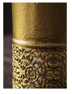 European classical gold candle holder baroque style decorative ornament closeup detail view