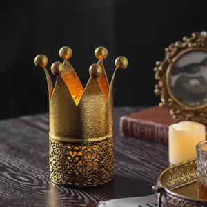 European classical desktop decorative candle holder Baroque style retro gold ornament for home