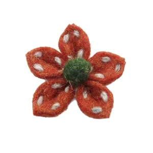 Handmade felt five-petal flower puff craft accessory cute DIY hair clip clothing decor
