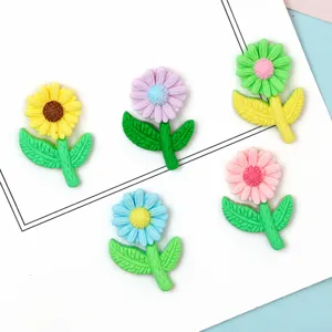 Décoration de Coque de Téléphone en Résine Fleur Tournesol Jolie Couleur Bonbon Floral Accessoires d'Artisanat DIY Style Pastoral