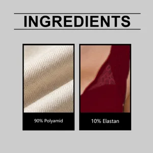 Material composition detail showing 90% polyamide and 10% elastan for comfortable soft bra.