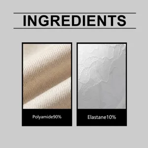 Fabric composition detail of comfortable push-up bra showing material texture and ratio.