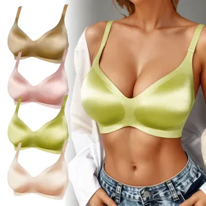 Comfortable smooth seamless push-up bra for women, featuring breathable fabric in multiple colors.