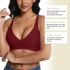 Détail du soutien-gorge sans armatures Zeriluna avec texture fine et maintien doux.
