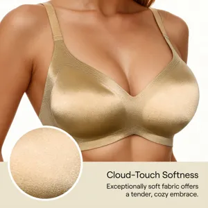 Comfortable seamless bra with soft touch fabric, elegant breathable push up design.