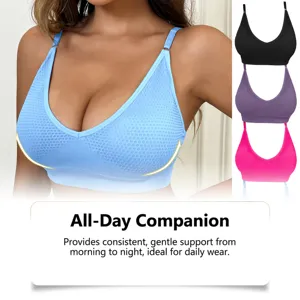 Comfortable wireless bra with soft support and breathable fabric designed for daily wear.