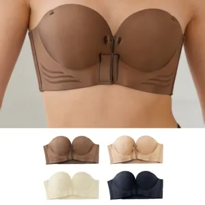 Reggiseno push up senza spalline con fibbia frontale coppa 3D invisibile comodo multicolore