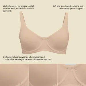 Comodo reggiseno con ferretto e spalline larghe, tessuto morbido e sostegno naturale.