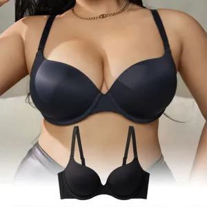 Women push up black bra seamless comfortable daily wear padded wireless support sexy lingerie