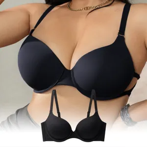 Black push-up bra for women, simple fashion daily comfortable breathable undergarment.
