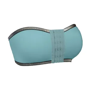 Atmungsaktiver trägerloser Bandeau-BH mit glitzerndem Rand und praktischem Vorderverschluss.