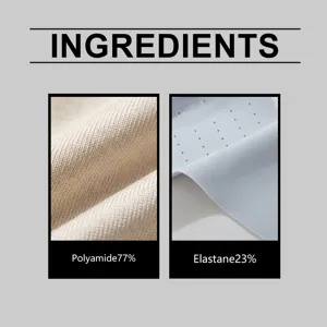 Seamless bra fabric material composition detail showing polyamide and elastane breathable comfort.
