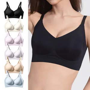 Seamless wireless bra plus size comfortable breathable soft support underwear daily wear