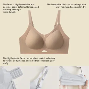 Naadloze ademende beha met push-up ondersteuning, comfortabele dagelijkse kleding voor dames.