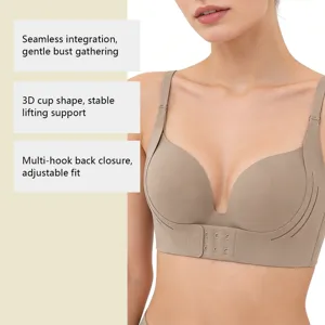 Reggiseno senza cuciture con coppe 3D, supporto stabile e leggera spinta per il seno.