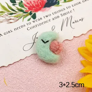 Wool felt crescent moon DIY handmade hair accessory cute craft material for clothing hat decor