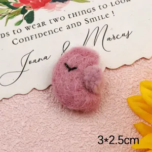 Wool felt crescent moon DIY handmade hair accessory cute plush clothing craft embellishment
