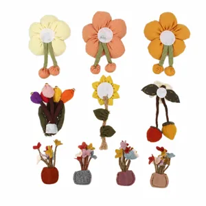 Fiore in tessuto retro di lino cinque petali charm borsa telefono decorazione artigianale