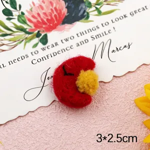 Wool Felt Moon DIY Hair Accessory Cute Craft Patch Clothing Hat Sewing Material 3x2.5cm