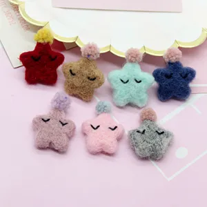 Wool felt star DIY hair accessories cute cartoon star patches handmade clothing hat material