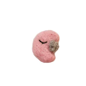 Cute pink wool felt crescent moon DIY handmade hair accessory for clothing craft item
