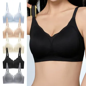Seamless one-piece push-up bra with breathable fabric, multi-color options and adjustable straps.
