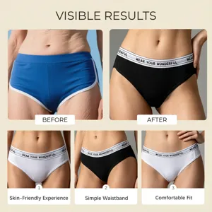 Mutandine da donna tinta unita comode con vita elastica stampata e vestibilità traspirante.