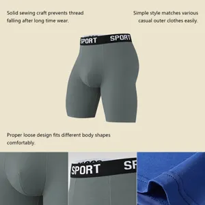 Men's breathable boxer briefs stretch comfortable solid color casual underwear daily wear