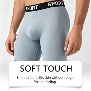 Men's breathable boxer briefs with comfortable elastic waistband and smooth fabric design.